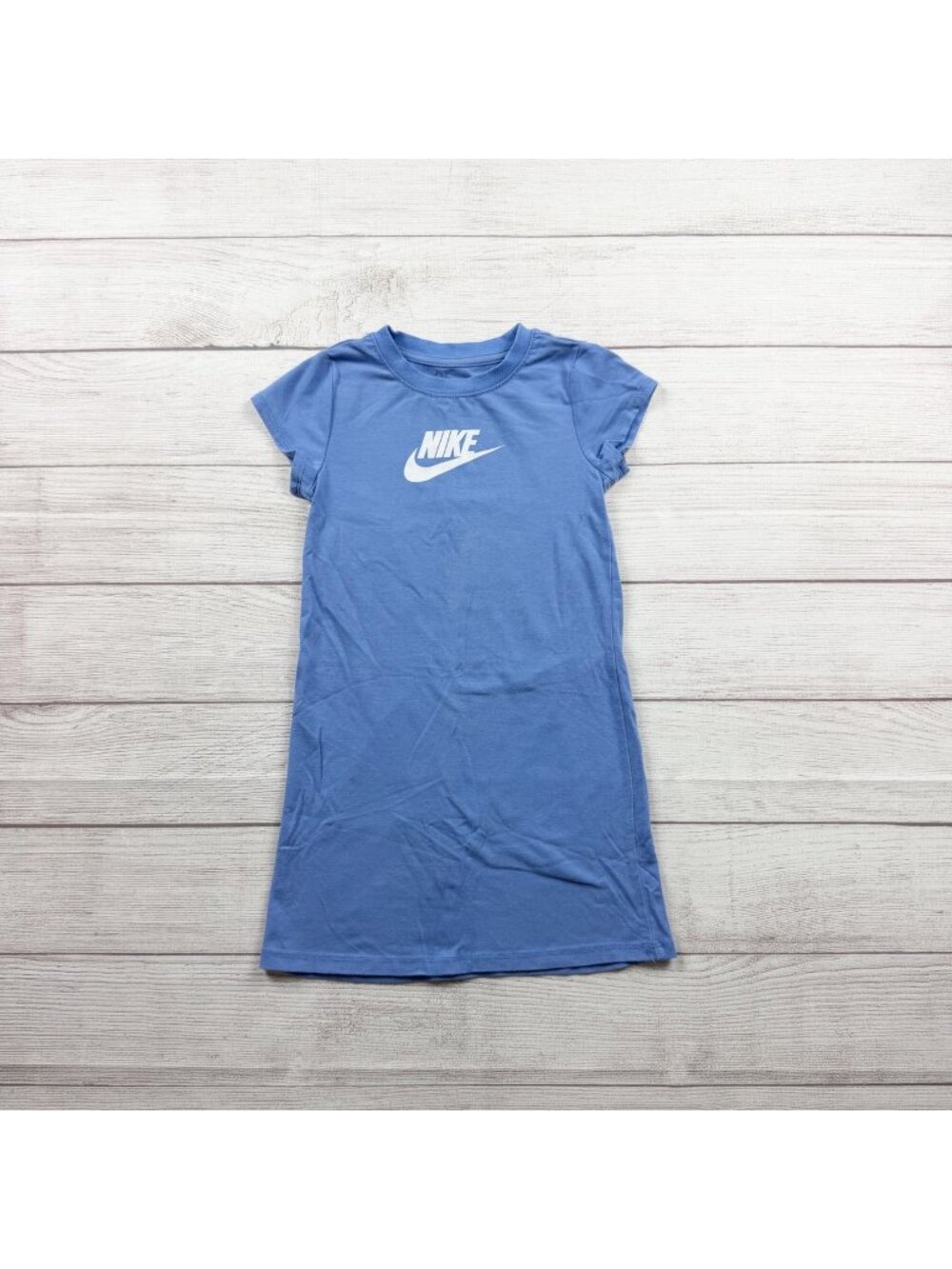 Nike Kids Logo Graphic Blue T-Shirt Dress Short Sleeve 6
